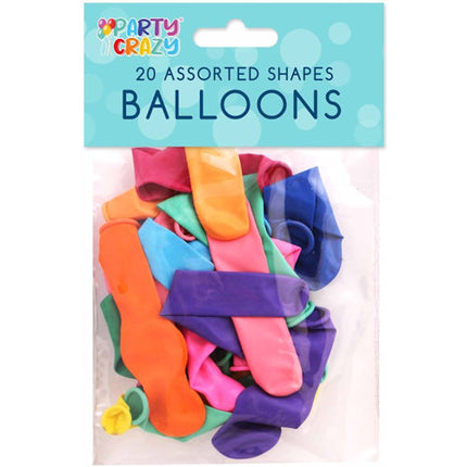 20 Assorted Shape Helium Quality Balloons