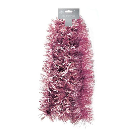 2 Shiny & Matt Blush Pink Luxury Christmas Tinsel