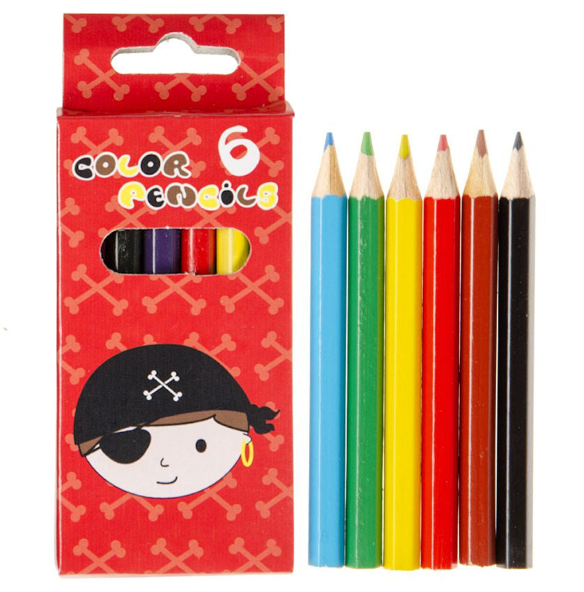 6 Pirate Halfsize Colouring Pencils