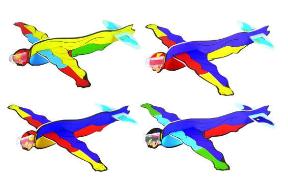 6 Super Hero Polystyrene Gliders