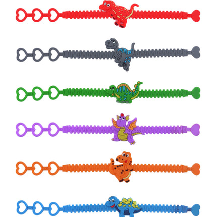 6 Dinosaur Adjustable Bracelets