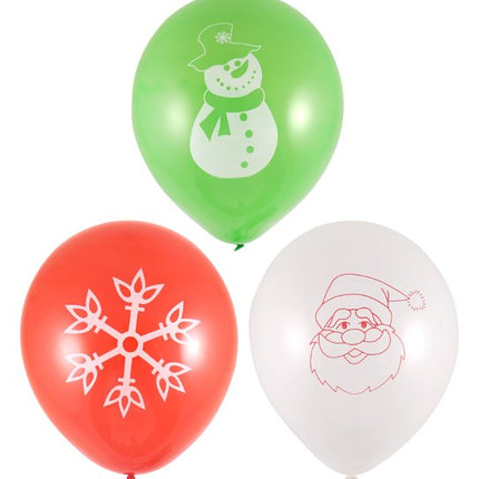 12 Christmas Latex Balloons