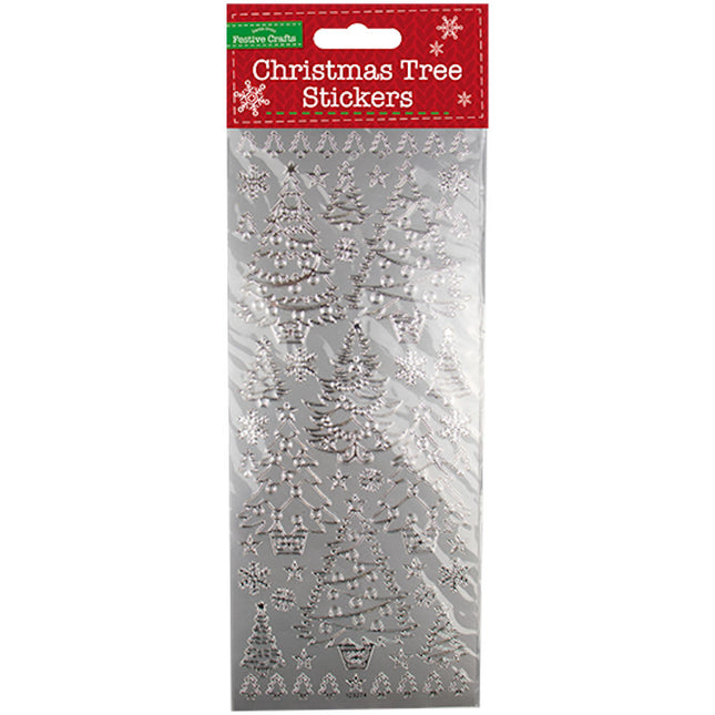 Silver Christmas Outline Stickers