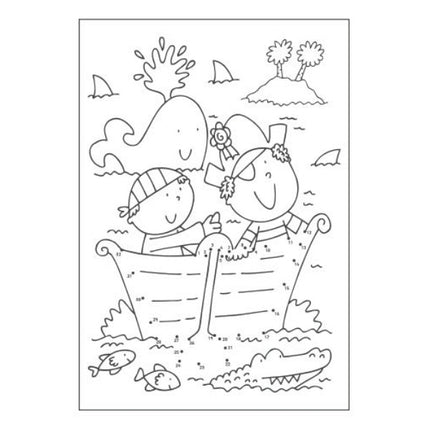 A4 Dinosaur/Pirates Dot-to-Dot Colouring Book