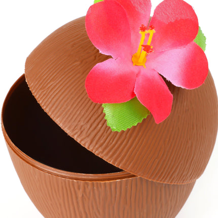 Plastic Coconut Cup & Paper Straw