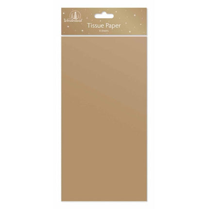 8 Gold Christmas Tissue Paper Sheets