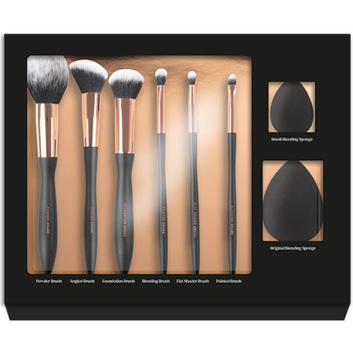 8 Black Professional Makeup Brush Set