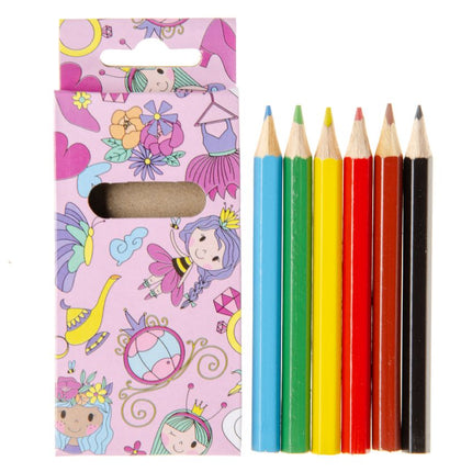 6 Princess Halfsize Colouring Pencils