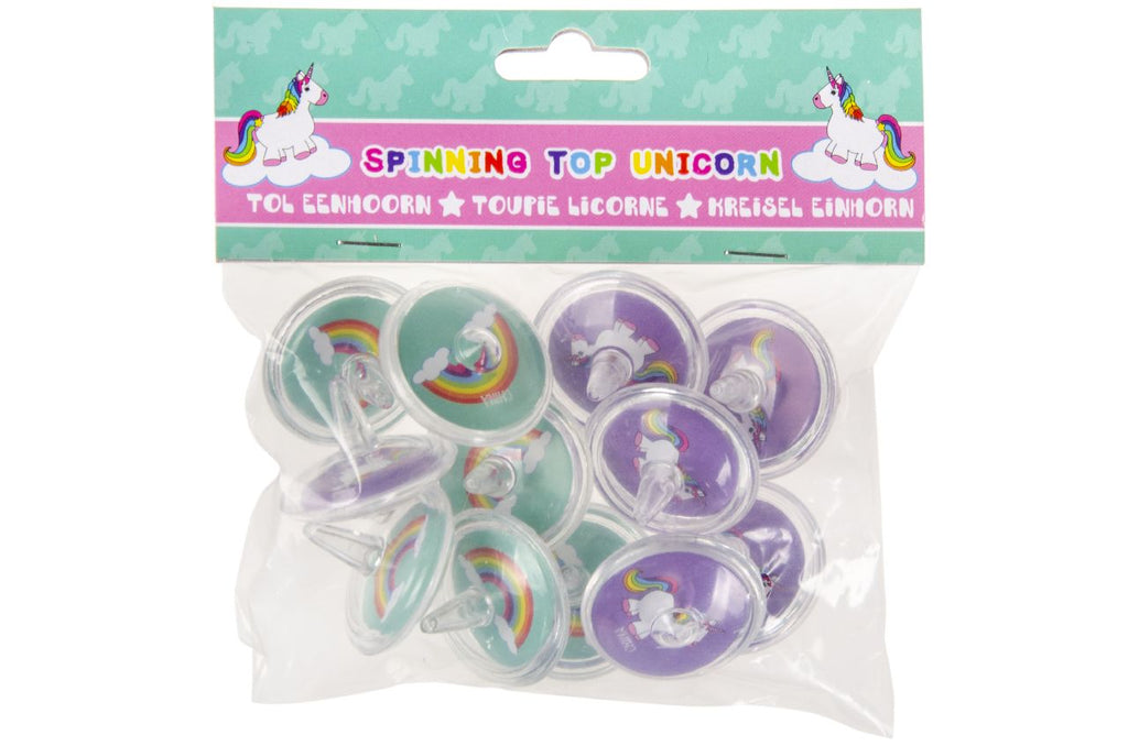 12 Unicorn Spinning Tops