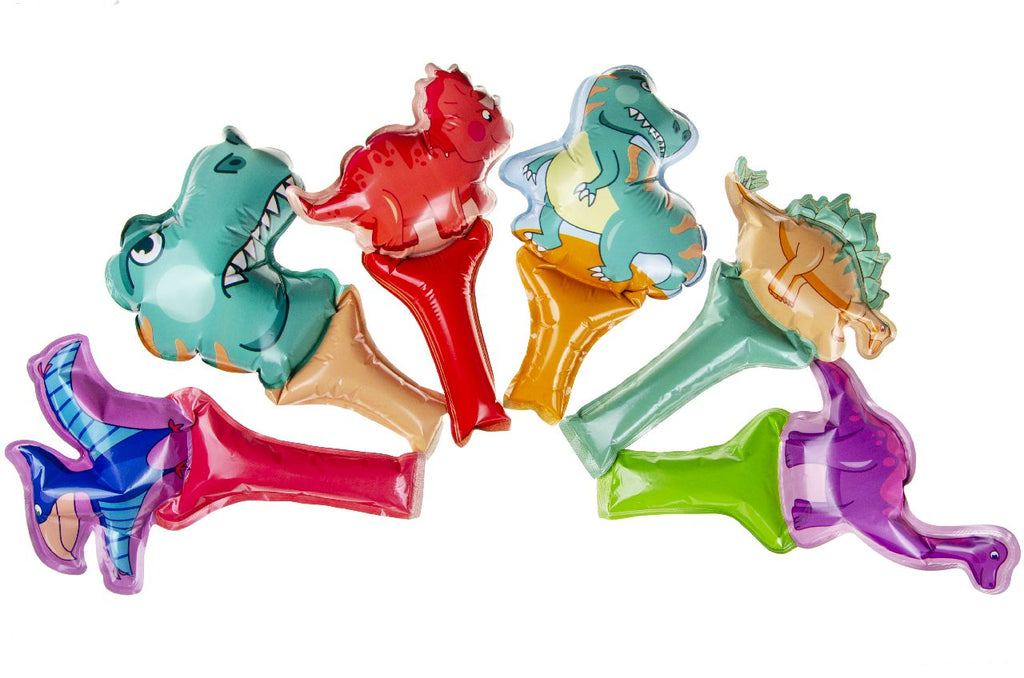 6 Dinosaur Self-Inflating Handheld Balloons