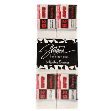 6 Rubber Erasers