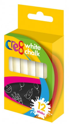 12 White Chalk Sticks