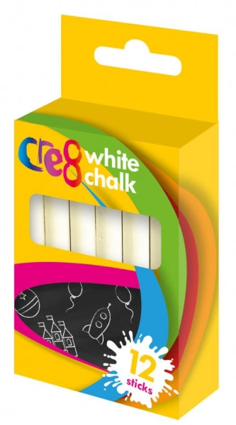 12 White Chalk Sticks