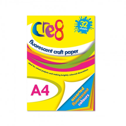 32 Fluorescent A4 Craft Paper Sheets