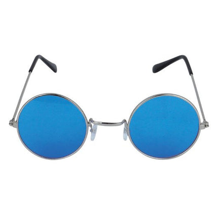 Adult Silver Framed Glasses & Blue Lenses