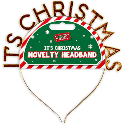 Novelty It's Christmas Metal Headband