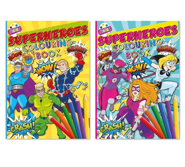 Superhero Colouring Book & Stickers