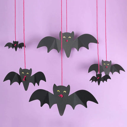 6 Hanging Bats DIY Decoration