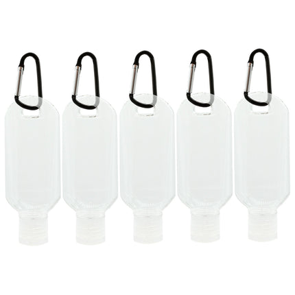 5 Travel Bottle Containers & Black Hooks