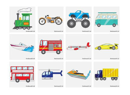 72 Transport Temporary Tattoos