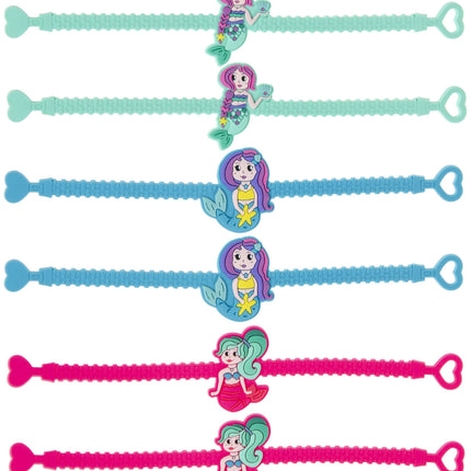 6 Adjustable Mermaid Rubber Bracelets