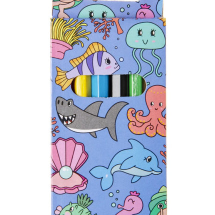 6 Sea Animal Halfsize Colouring Pencils