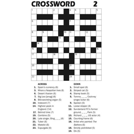 Travel Size Crossword Book