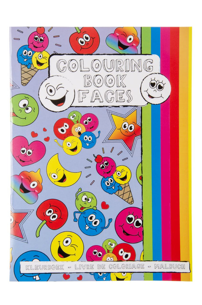 6 Large Emoji Face Colour & Sticker Books