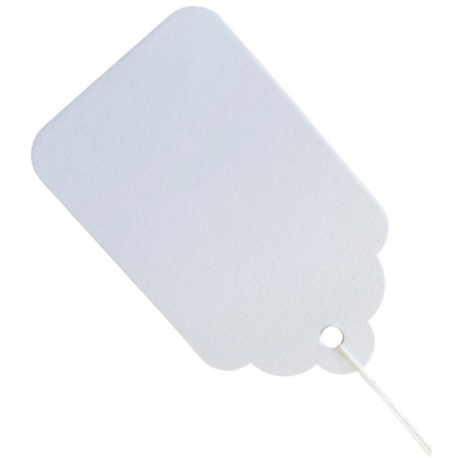 100 Pre Strung White Tags