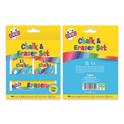 25 White & Coloured Chalk Set