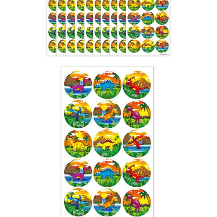 180 Round Dinosaur Stickers