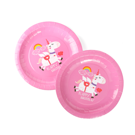 16 Unicorn Paper 9" Party Plates