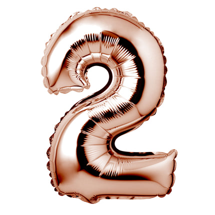 Large Rose Gold Foil "Number 2" Balloon