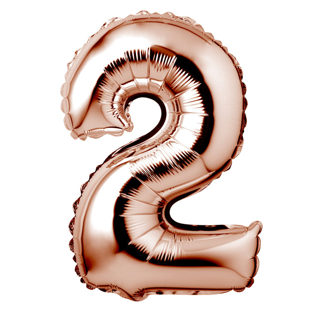Large Rose Gold Foil "Number 2" Balloon