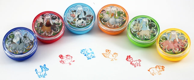 6 Farm Spinning Top Stampers