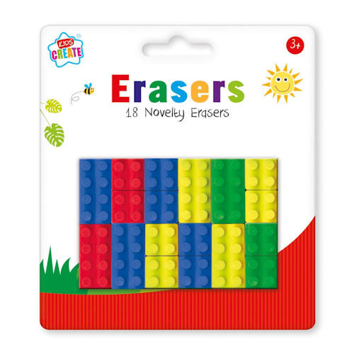 18 Brick Rubber Erasers