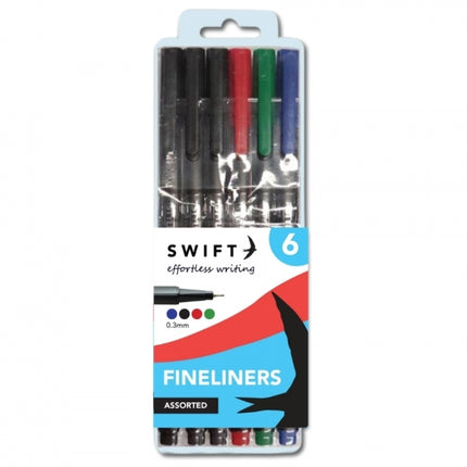 6 Assorted Fineliner Pens
