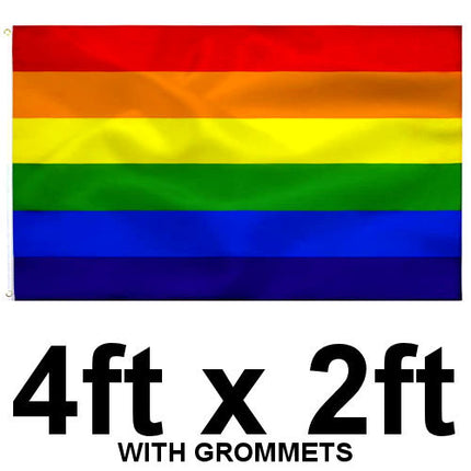 Rainbow Pride 4ft x 2ft Flag & Grommets