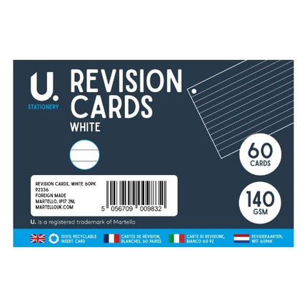 60 White 140gsm Revision Cards