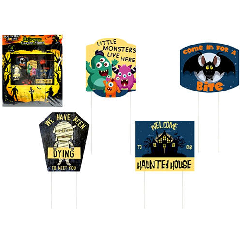 4 Halloween Garden Signs