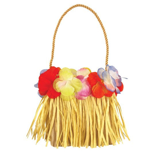 Straw Hula Bag With Flowers