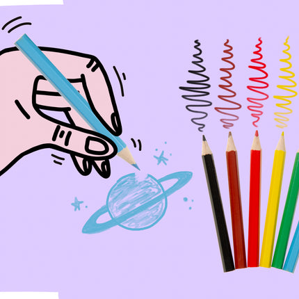 6 Space Halfsize Colouring Pencils