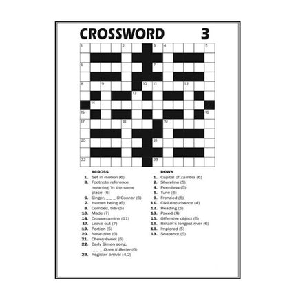 A4 Crossword Puzzle Book