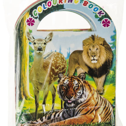6 Assorted Sticker & Colouring Books With Handles