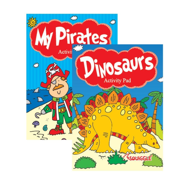 Dinosaurs/Pirates A6 Pocket Colouring Book