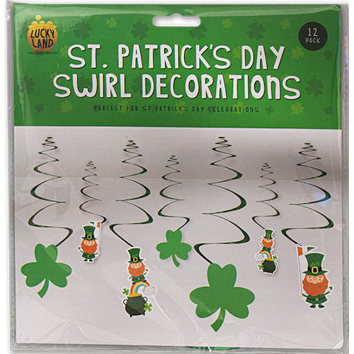 12 St. Patrick's Day Hanging Swirl Decorations
