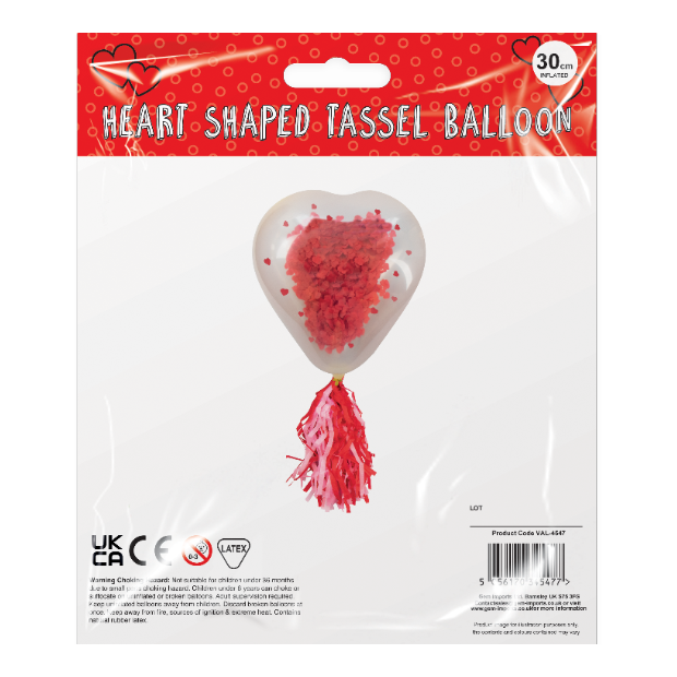 Heart Shaped 30cm Tassel Balloon