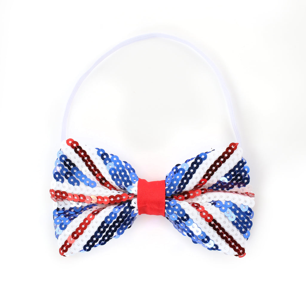 Union Jack Sequin Bow Tie