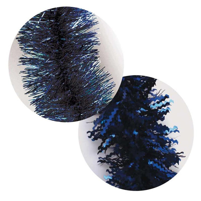 2 Navy Blue Shiny & Matt Christmas Tinsel