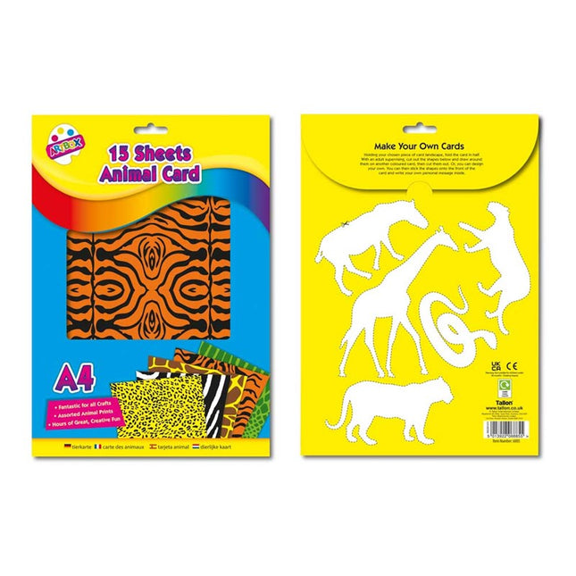 15 Animal Print A4 Card Sheets